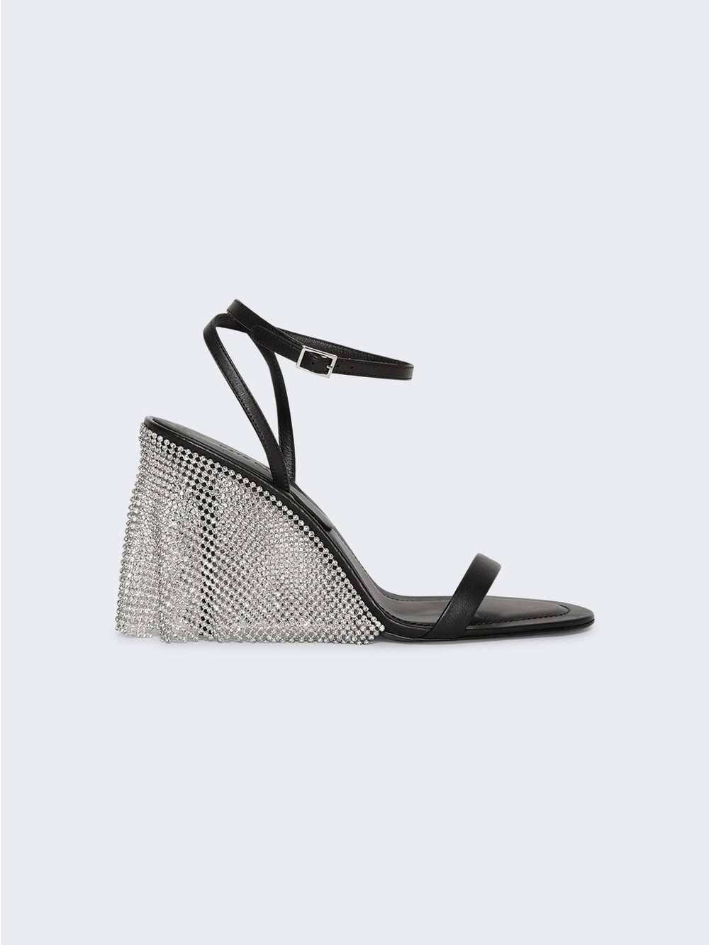 Kate Cate Crystal Waterfall Wedge Sandals – Black – EU 41